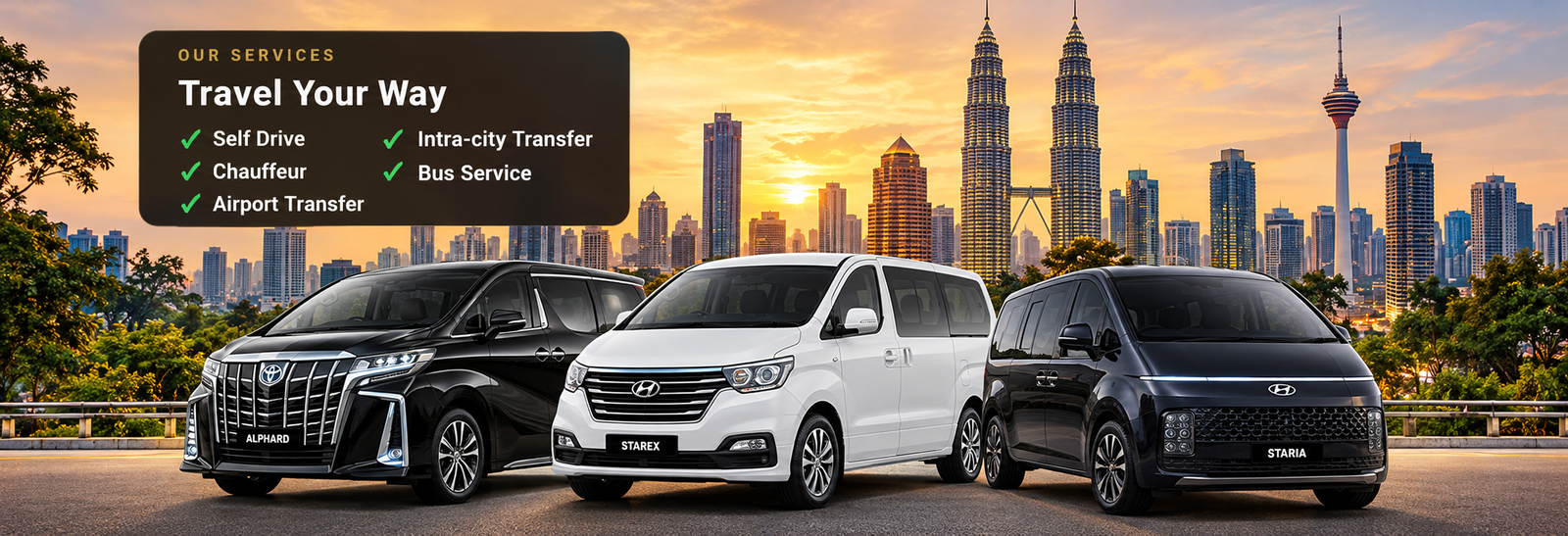 Toyota Alphard, Hyundai Starex Plus and Hyundai Staria mock-up